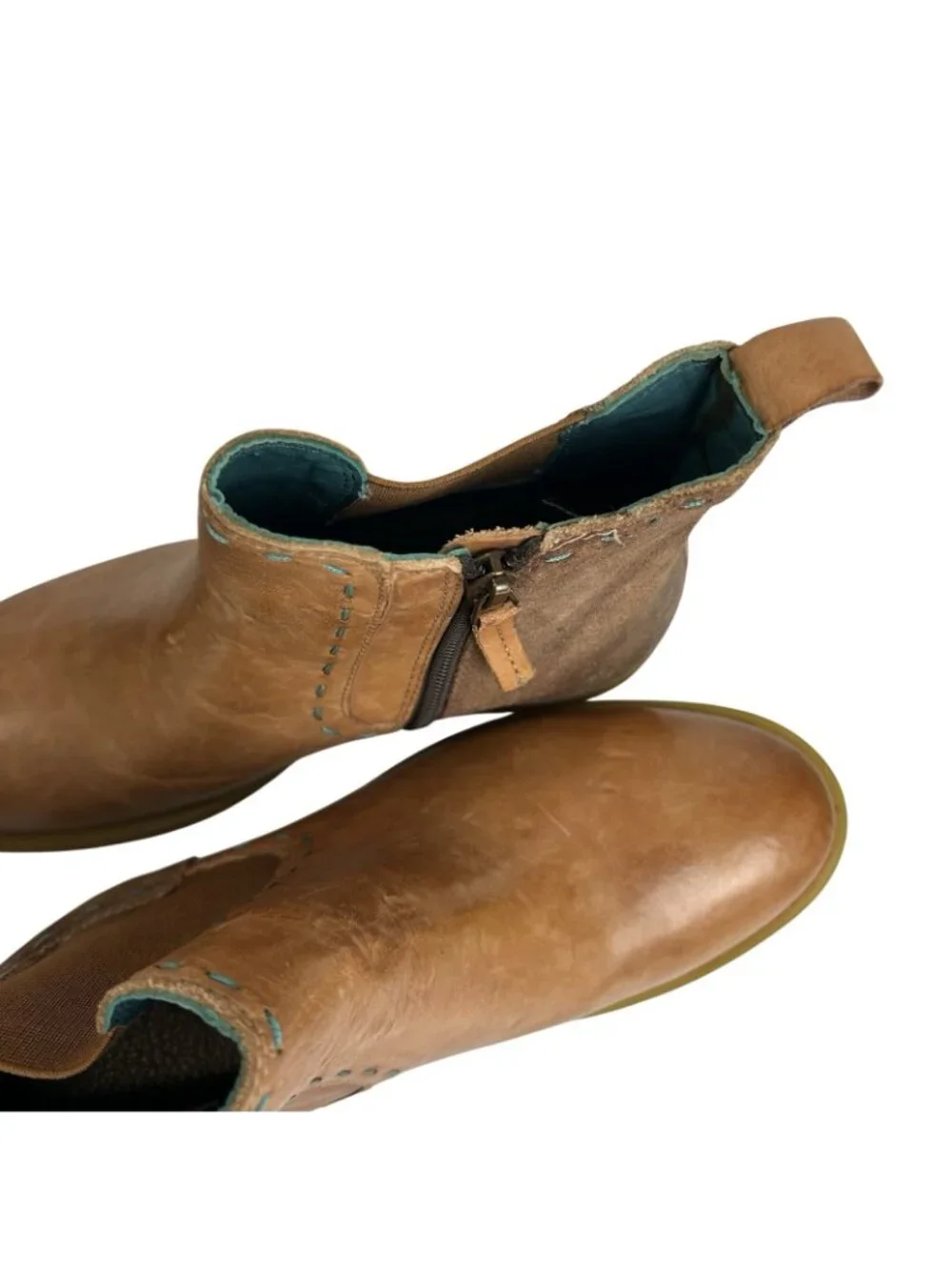 Roan by Bed Stu Genuine Leather Hostile Chelsea Boots Women 7.5 Brown Zip Bootie